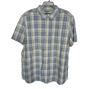 The North‎ Face Short Sleeve Plaid Button Up Shirt Men's Size XXL Casual Outdoor